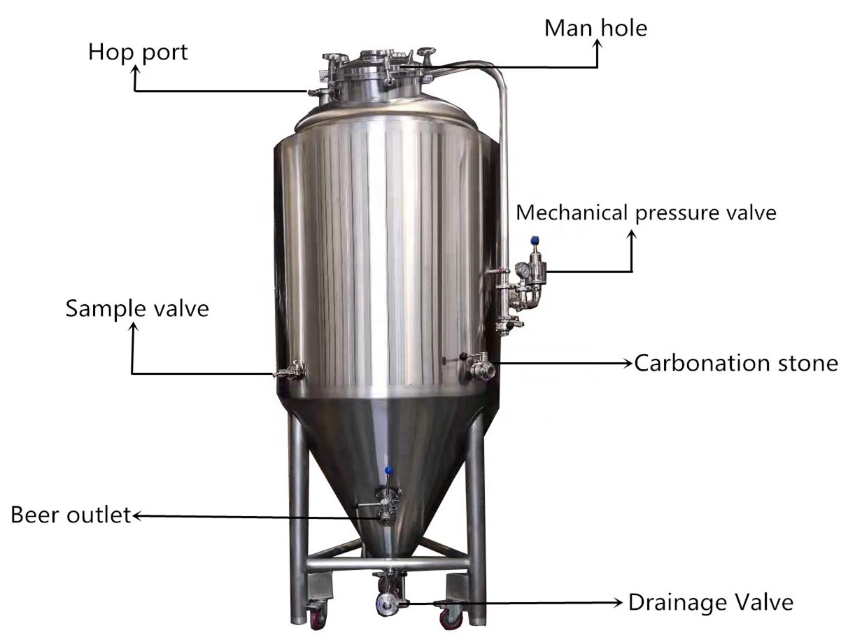 Double wall conical fermentation tank for sale ZXF